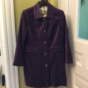 Boden muted lavender velour lined jacket